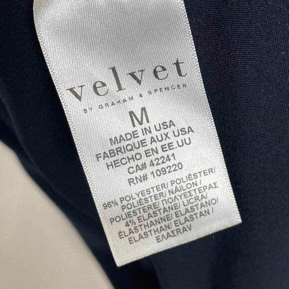 Velvet by Graham & Spencer Womens Medium Navy Stretch Dress 3/4 Sleeve - Picture 8 of 9